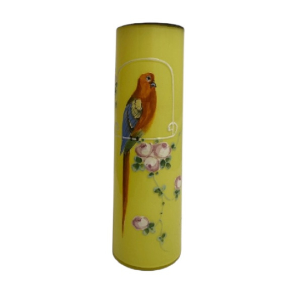 Vintage Hand painted CZECHOSLOVAKIA Glass Vase painting